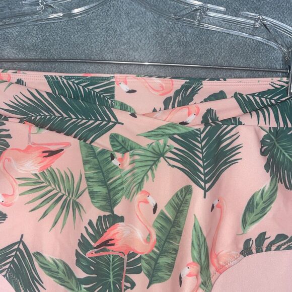 Old‎ Navy Swim Bottoms Womens 3X Pink High-Waisted Bikini Stretch Flamingo Beach - Picture 2 of 11